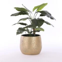 Mica Decorations Clemente Bloempot - H31 X Ø38 Cm - Terracotta - Goud -Tuinen Speciaal Winkel 1200x1200 608