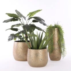 Mica Decorations Clemente Bloempot - H31 X Ø38 Cm - Terracotta - Goud -Tuinen Speciaal Winkel 1200x1200 609