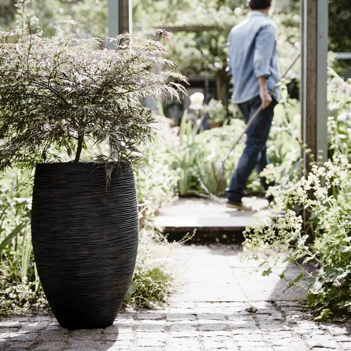 Capi Europe - Vaas Elegant Deluxe Rib NL - 40x60 - Zwart - Voor Binnen En Buiten - KBLR1131 16 Capi Europe - Vaas Elegant Deluxe Rib NL - 40x60 - Zwart - Voor Binnen En Buiten - KBLR1131 - Afbeelding 14