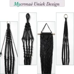 4 Stuks Luxe Macrame Plantenhangers - Boho Handgeweven Katoen Hangpot Voor Binnen/Buiten - Hangende Bloempot Met Kralen - Macramé Touw/Koord Hangplant Houder - Bohemian Wandhanger Decoratie - Plant Hanger - Verticale Tuin Bloempothouder Planthanger -Tuinen Speciaal Winkel 1200x1200 661