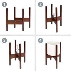 LifeGoods Planten Standaard - Uitschuifbare Bloempothouder - 20 Tot 30 Cm - Donker Bamboe -Tuinen Speciaal Winkel 1200x1200 677