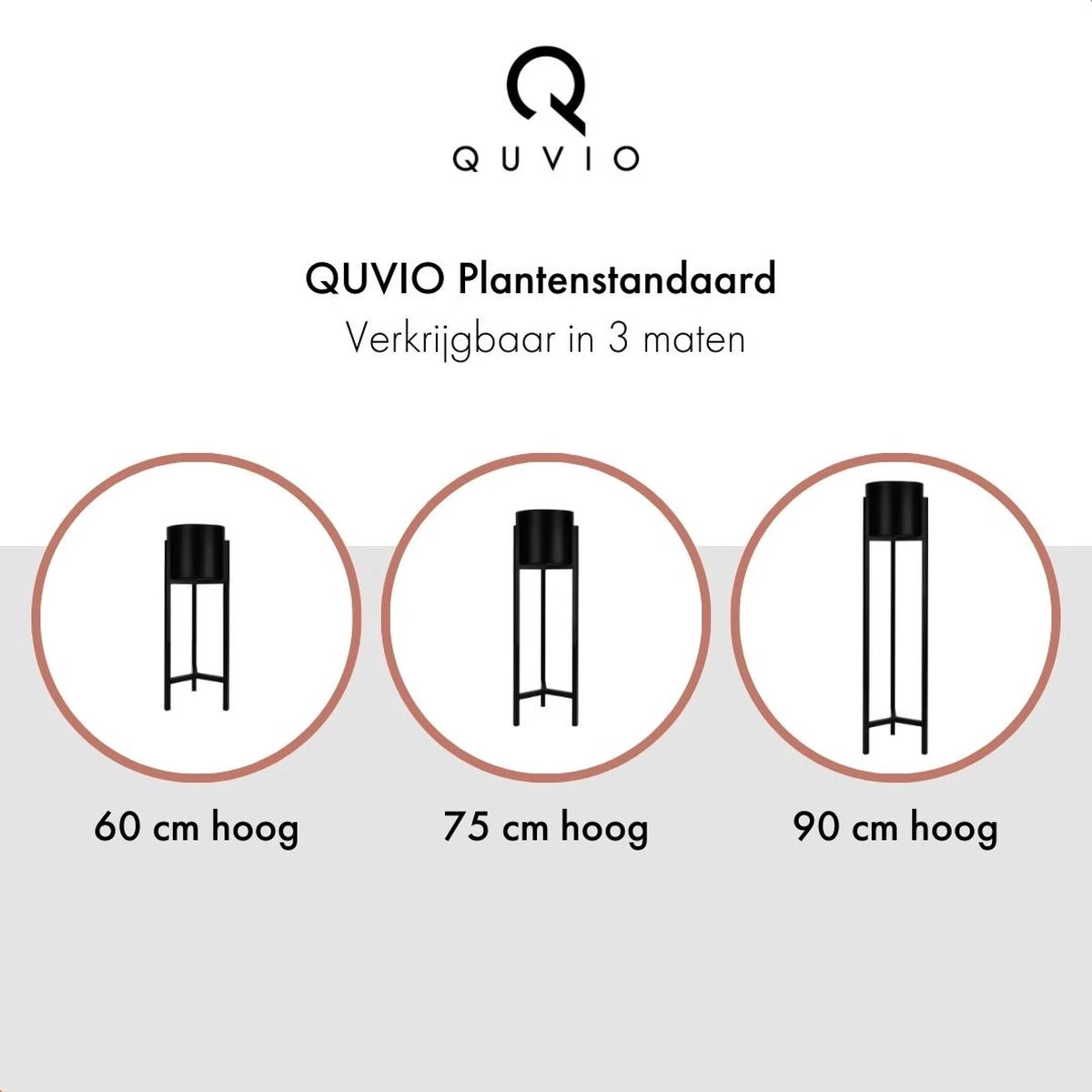 QUVIO Plantenstandaard Binnen - Inclusief Pot - Staande Plantenbak - Metaal - Bloempot - 22 X 22 X 60 Cm - Zwart 11 QUVIO Plantenstandaard Binnen - Inclusief Pot - Staande Plantenbak - Metaal - Bloempot - 22 X 22 X 60 Cm - Zwart - Afbeelding 9