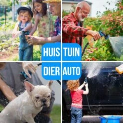 Strex Flexibele Tuinslang 15M Met Sproeikop - Uitrekbaar - Incl. Koppelingen, Ophanghaak & Opbergzak -Tuinen Speciaal Winkel 1200x1200 72