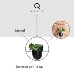 QUVIO Bloempot Hangend / Bloempotten Voor Binnen / Bloempotten / Bloempot Binnen / Bloempot Met Ophanghaak - Metaal -Tuinen Speciaal Winkel 1200x1200 734