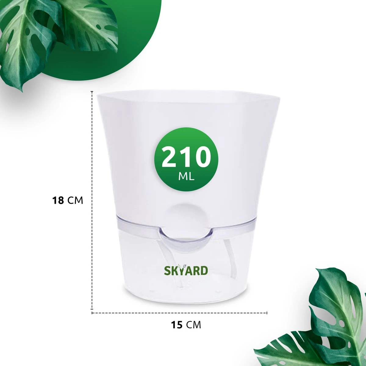 SKYARD® 3 Stuks Zelfwaterende Bloempot Maat M – Milieuvriendelijk Watergeefsysteem Kamerplanten – Zelfwatergevende Pot – Bloempot Met Waterreservoir – Selfwatering Pot – Wit 9 SKYARD® 3 Stuks Zelfwaterende Bloempot Maat M – Milieuvriendelijk Watergeefsysteem Kamerplanten – Zelfwatergevende Pot – Bloempot Met Waterreservoir – Selfwatering Pot – Wit - Afbeelding 7