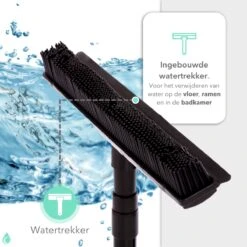 CLEANLY® Rubberen Bezem Met Vloerwisser - Kappersbezem - Zachte Bezem Binnen & Buiten - Vloertrekker Met Steel - 68-150 Cm -Tuinen Speciaal Winkel 1200x1200 858