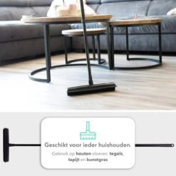 CLEANLY® Rubberen Bezem Met Vloerwisser - Kappersbezem - Zachte Bezem Binnen & Buiten - Vloertrekker Met Steel - 68-150 Cm -Tuinen Speciaal Winkel 1200x1200 862