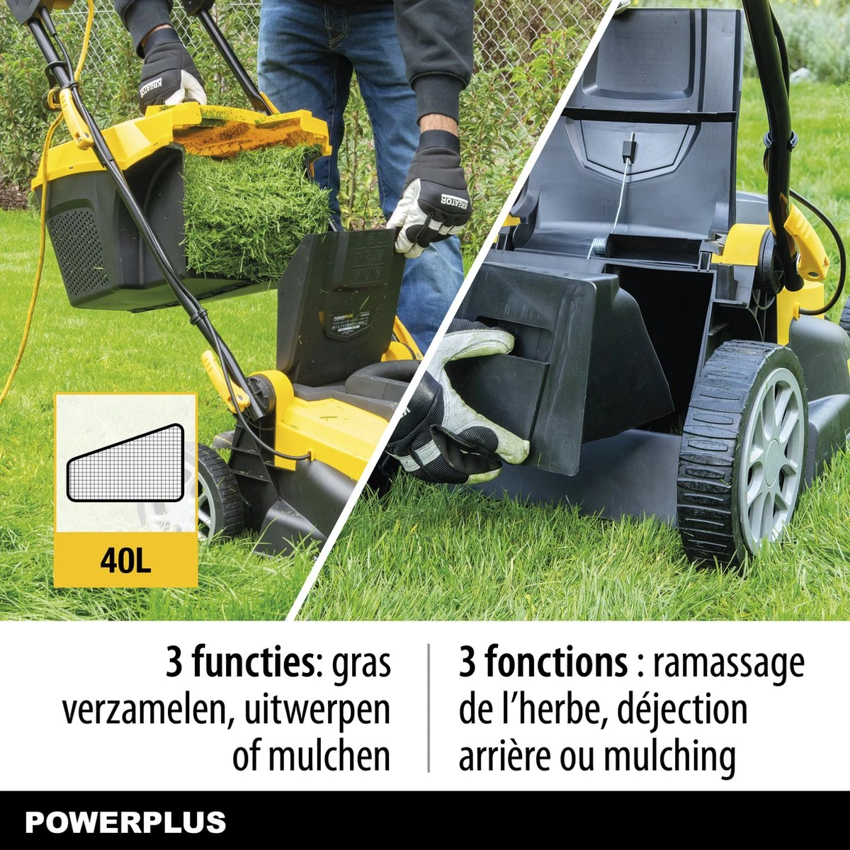 Powerplus POWXG6281 Elektrische Grasmaaier - Grasmachine Voor Middelgrote En Grote Tuin - 2000W - Maaibreedte 420mm - Verstelbare Maaihoogte - Mulching Functie - Incl. 40L Opvangbak 4 Powerplus POWXG6281 Elektrische Grasmaaier - Grasmachine Voor Middelgrote En Grote Tuin - 2000W - Maaibreedte 420mm - Verstelbare Maaihoogte - Mulching Functie - Incl. 40L Opvangbak - Afbeelding 2