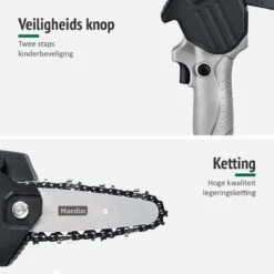 Mardin Mini Kettingzaag - Snoeizaag - Kettingzaag - Kettingzaag Electrisch Met 2 Accu - Inclusief Koffer - 1 Extra Accu - Grijs -Tuinen Speciaal Winkel 1200x1200 892