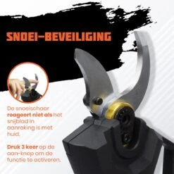 Reichlër® Elektrische Snoeischaar - 40 Mm Snijdiameter - 2x Accu - Anti-cut Functie - Heggenschaar - Takkenschaar - Zwart -Tuinen Speciaal Winkel 1200x1200 920