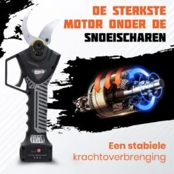 Reichlër® Elektrische Snoeischaar - 40 Mm Snijdiameter - 2x Accu - Anti-cut Functie - Heggenschaar - Takkenschaar - Zwart -Tuinen Speciaal Winkel 1200x1200 921