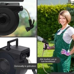 Buxibo - Wandslangenbox 20 Meter + 2 Meter - Tuinslang Met Haspel - 9 Sproei Standen - Slangenhouder 180° Draaibaar - Tuinslanghaspel Zwart+ Gratis Sproeier - Zwart -Tuinen Speciaal Winkel 1200x1200 94