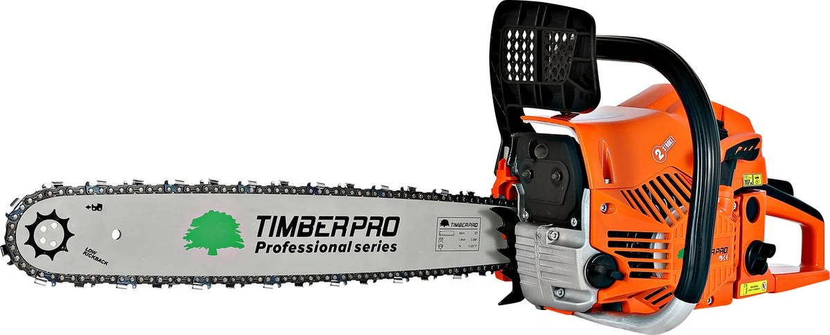 TIMBERPRO - Kettingzaag - 62 Cc - Benzine - Zwaardlengte 50 Cm - Met Transportzak - Met 2e Ketting 5 TIMBERPRO - Kettingzaag - 62 Cc - Benzine - Zwaardlengte 50 Cm - Met Transportzak - Met 2e Ketting - Afbeelding 3