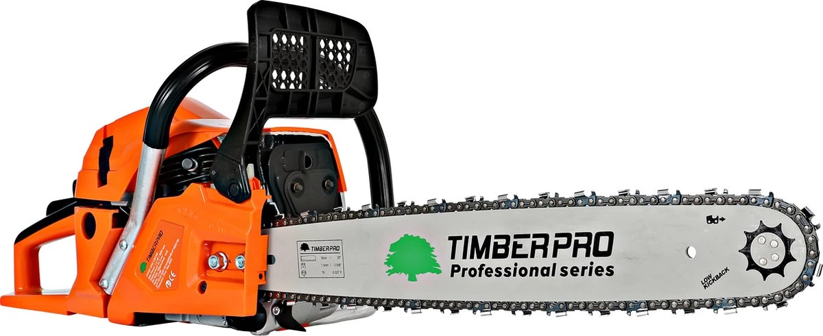 TIMBERPRO - Kettingzaag - 62 Cc - Benzine - Zwaardlengte 50 Cm - Met Transportzak - Met 2e Ketting 4 TIMBERPRO - Kettingzaag - 62 Cc - Benzine - Zwaardlengte 50 Cm - Met Transportzak - Met 2e Ketting - Afbeelding 2