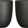 Mica Decorations Plantenpot Tusca - 2x - Zwart - Keramiek - Mat - D19.5/H18.5 Cm -Tuinen Speciaal Winkel 1200x583