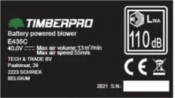 TIMBERPRO - Bladblazer Elektrisch 40V, ZEER Krachtig (incl. 4A Batterij En Incl. Lader) -Tuinen Speciaal Winkel 1200x676 1