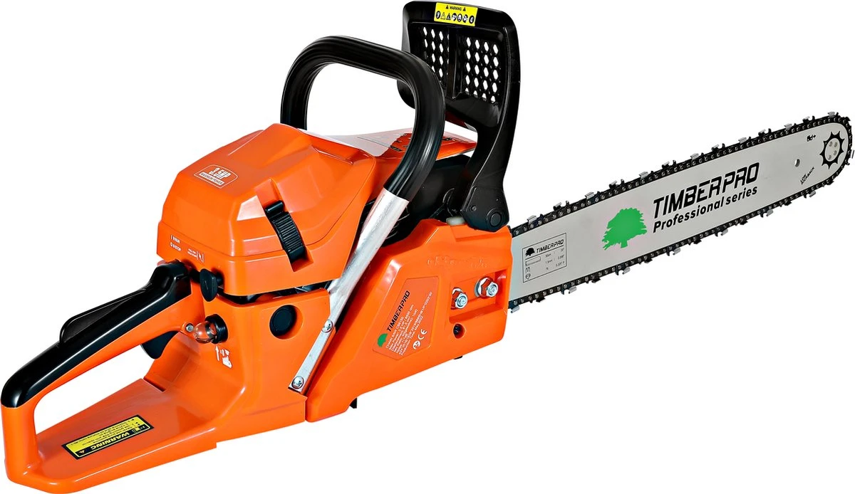 TIMBERPRO - Kettingzaag - 62 Cc - Benzine - Zwaardlengte 50 Cm - Met Transportzak - Met 2e Ketting 7 TIMBERPRO - Kettingzaag - 62 Cc - Benzine - Zwaardlengte 50 Cm - Met Transportzak - Met 2e Ketting - Afbeelding 5
