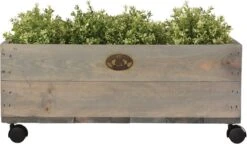 Esschert Design Plantenbak Vurenhout Op Wielen 39x59xh24,7cm ( Exclusief Planten )