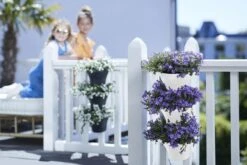 Elho Corsica Vertical Forest 24 - Bloempot Voor Balkonbuiten - Ø 26.7 X H 29.7 Cm - Wit/Wit -Tuinen Speciaal Winkel 1200x800 151