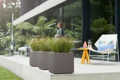 Elho Vivo Structure Finish Vierkant 40 - Plantenbak Voor Binnen & Buiten - Ø 39 X H 41 - Grijs/Warm Grijs -Tuinen Speciaal Winkel 1200x800 163