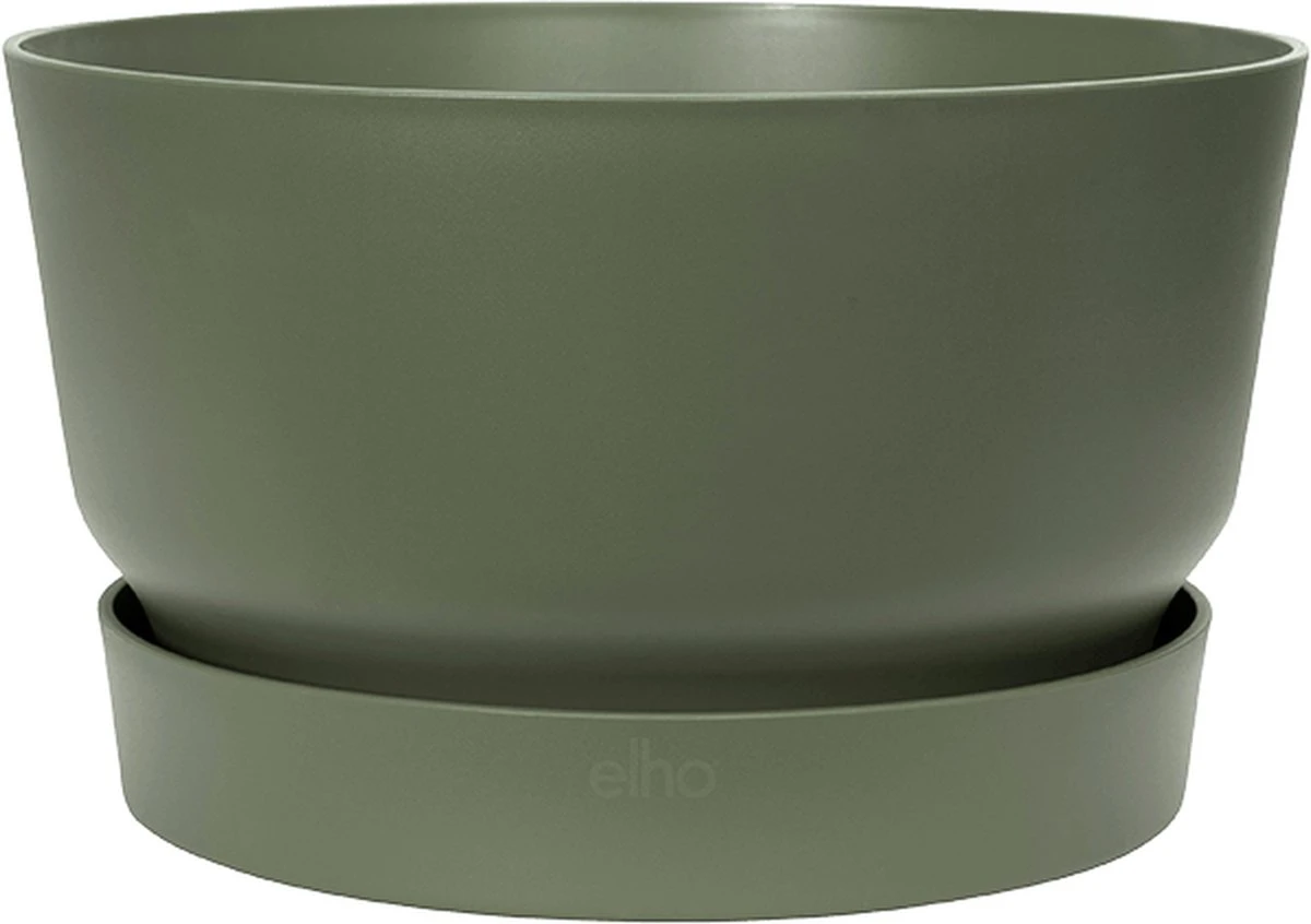 Elho Greenville Schaal 33 - Bloempot Voor Buiten - Ø 32.5 X H 19.4 Cm - Groen/Blad Groen 9 Elho Greenville Schaal 33 - Bloempot Voor Buiten - Ø 32.5 X H 19.4 Cm - Groen/Blad Groen - Afbeelding 7