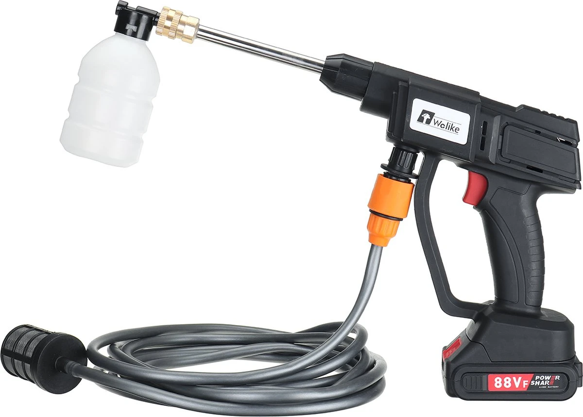 Merkloos Elektrische Accu-Hogedrukreiniger - 20Bar - Multifunctioneel Mondstuk - Draagbaar Oplaadbaar Snoerloos - Reinigingsspuitpistool - Met Rijke Accessoires - Voor Makita 18V-batterij - Voor Auto, Tuin, Terras, Raam (Zwart) 9 Merkloos Elektrische Accu-Hogedrukreiniger - 20Bar - Multifunctioneel Mondstuk - Draagbaar Oplaadbaar Snoerloos - Reinigingsspuitpistool - Met Rijke Accessoires - Voor Makita 18V-batterij - Voor Auto, Tuin, Terras, Raam (Zwart) - Afbeelding 7