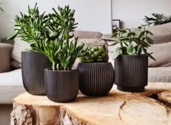 Capi Europe - Set Van 4 - Bloempot Binnen - Groove - Antraciet -Tuinen Speciaal Winkel 1200x881 1