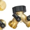 Merkloos Y Stuk Kraan - Kraan Splitter - Waterverdeler - Buitenkraan - Waterverdeler 2 Weg – Messing -Tuinen Speciaal Winkel 1200x918