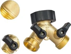 Merkloos Y Stuk Kraan - Kraan Splitter - Waterverdeler - Buitenkraan - Waterverdeler 2 Weg – Messing