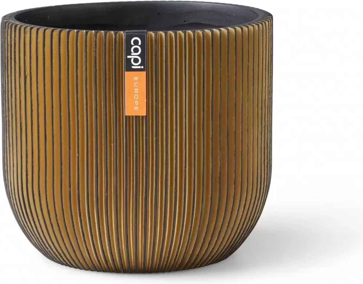 Capi Europe - Bloempot Bol Groove - 23x21 - Goud - Bloempot Voor Binnen - BGVGB134 11 Capi Europe - Bloempot Bol Groove - 23x21 - Goud - Bloempot Voor Binnen - BGVGB134 - Afbeelding 9