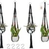 4 Stuks Zwarte Macrame Plantenhangers - Boho Handgeweven Katoen Hangpot Voor Binnen/Buiten - Hangende Bloempot Met Kralen - Macramé Touw/Koord Hangplant Houder - Bohemian Wandhanger Decoratie - Plant Hanger - Verticale Tuin Bloempothouder Planthanger -Tuinen Speciaal Winkel 1200x975 1