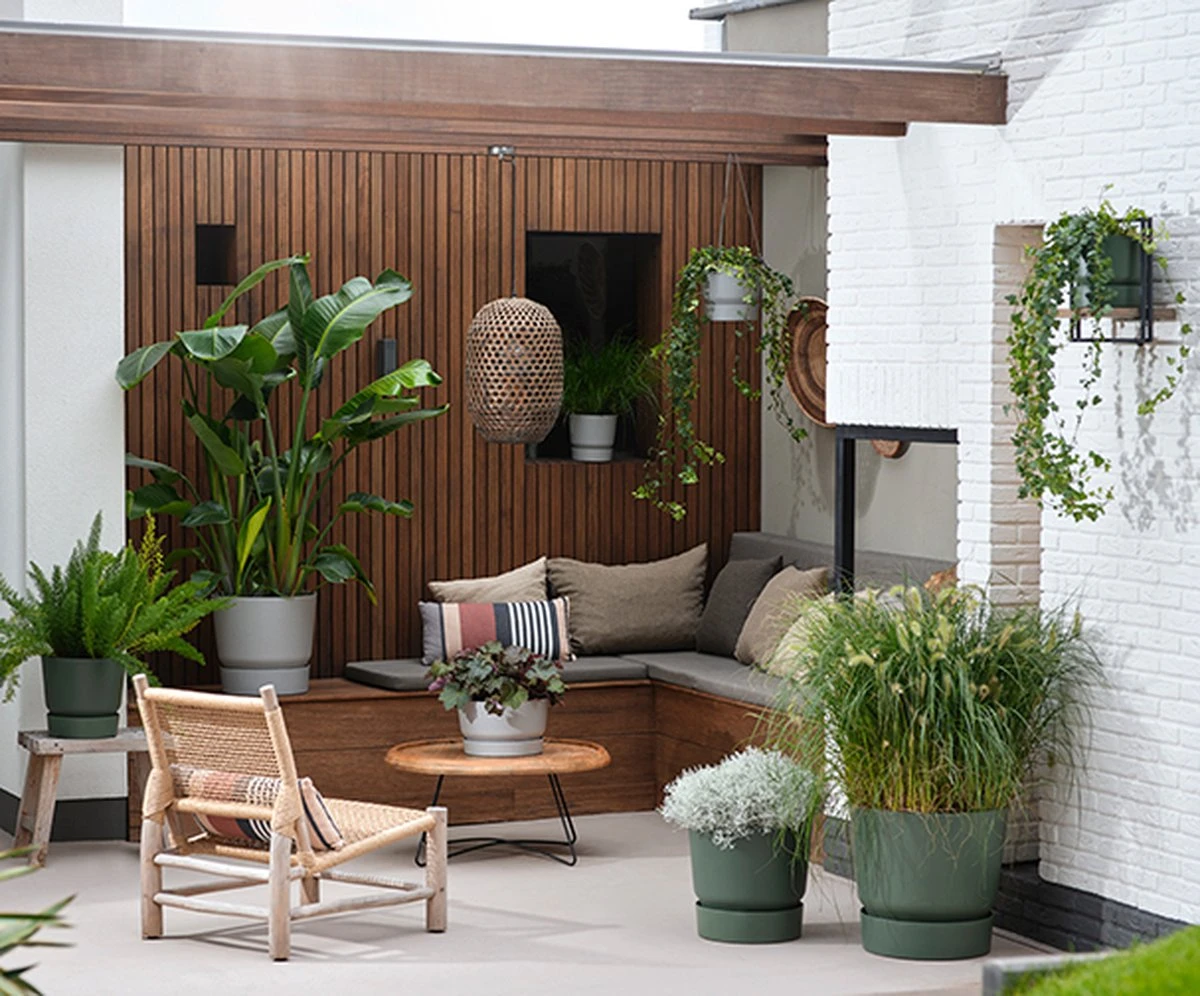 Elho Greenville Rond 30 - Grote Bloempot Voor Buiten - Gemaakt Van Gereycled Plastic - Ø 29.5 X H 27.8 Cm - Blad Groen 5 Elho Greenville Rond 30 - Grote Bloempot Voor Buiten - Gemaakt Van Gereycled Plastic - Ø 29.5 X H 27.8 Cm - Blad Groen - Afbeelding 3