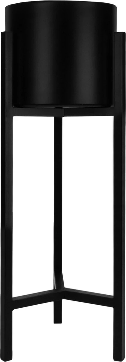 QUVIO Plantenstandaard Binnen - Inclusief Pot - Staande Plantenbak - Metaal - Bloempot - 22 X 22 X 60 Cm - Zwart 4 QUVIO Plantenstandaard Binnen - Inclusief Pot - Staande Plantenbak - Metaal - Bloempot - 22 X 22 X 60 Cm - Zwart - Afbeelding 2