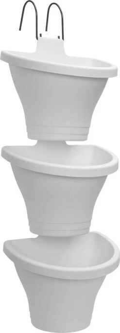 Elho Corsica Vertical Forest 24 - Bloempot Voor Balkonbuiten - Ø 26.7 X H 29.7 Cm - Wit/Wit -Tuinen Speciaal Winkel 433x1200