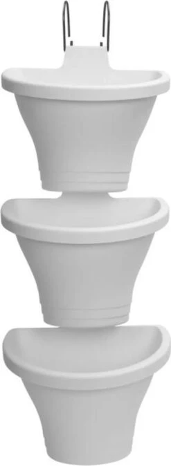 Elho Corsica Vertical Forest 24 - Bloempot Voor Balkonbuiten - Ø 26.7 X H 29.7 Cm - Wit/Wit -Tuinen Speciaal Winkel 440x1200 2