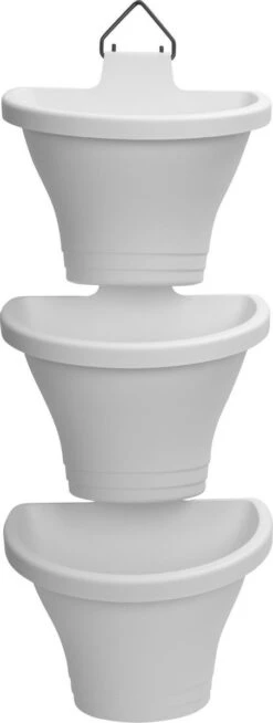 Elho Corsica Vertical Forest 24 - Bloempot Voor Balkonbuiten - Ø 26.7 X H 29.7 Cm - Wit/Wit -Tuinen Speciaal Winkel 453x1200 1