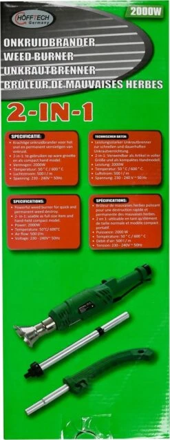 Hofftech Weed Burner Elektrische Onkruidbrander - 2000W - Max. 600 °C - BBQ Aansteker -Tuinen Speciaal Winkel 464x1200