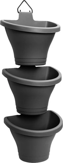 Elho Corsica Vertical Forest 24 - Bloempot Voor Balkonbuiten - Ø 26.7 X H 29.7 Cm - Zwart/Antraciet -Tuinen Speciaal Winkel 469x1200