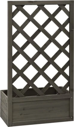 VidaXL Latwerkplantenbak 50x25x90 Cm Massief Vurenhout Grijs -Tuinen Speciaal Winkel 696x1200