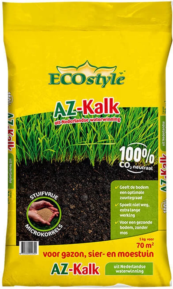 ECOstyle AZ Kalk Micro Korrel – Voor Gazon, Sier- En Moestuin - Corrigeert Zuurgraad Direct En Langdurig - Werkt Tegen Mos - CO2-Neutraal – 135 M² - 10 KG 10 ECOstyle AZ Kalk Micro Korrel – Voor Gazon, Sier- En Moestuin - Corrigeert Zuurgraad Direct En Langdurig - Werkt Tegen Mos - CO2-Neutraal – 135 M² - 10 KG - Afbeelding 8