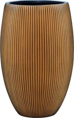 Capi Europe - Vaas Elegant Deluxe Groove XL - 40x61 - Goud - Bloempot Voor Binnen - Opening ⌀29 - GVGB1131 -Tuinen Speciaal Winkel 750x1200 1