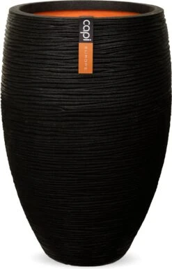 Capi Europe - Vaas Elegant Deluxe Rib NL - 40x60 - Zwart - Voor Binnen En Buiten - KBLR1131