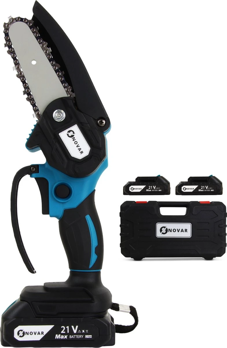 NovarGarden® Mini Kettingzaag NG1 - Met 2x Accu - Takkenzaag - Snoeizaag - Electrisch - Handzaag - Boomzaag - 21V 3 NovarGarden® Mini Kettingzaag NG1 - Met 2x Accu - Takkenzaag - Snoeizaag - Electrisch - Handzaag - Boomzaag - 21V