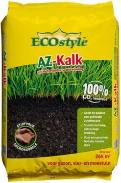 ECOstyle AZ Kalk Micro Korrel – Voor Gazon, Sier- En Moestuin - Corrigeert Zuurgraad Direct En Langdurig - Werkt Tegen Mos - CO2-Neutraal – 70 M² - 5 KG -Tuinen Speciaal Winkel 794x1200 3
