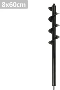 Merkloos Grondboor - Grondboor Voor Boormachine - Bollenplanter - Palenboor - Boor - Tuin - 60 Cm - 8 CM