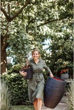 Capi Europe - Vaas Elegant Deluxe Rib NL - 45x72 - Zwart - Voor Binnen En Buiten - KBLR1138 -Tuinen Speciaal Winkel 806x1200 1