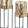 Set Van 2x Stuks Plantenpotten Goud Op Metalen Standaard 35 Cm En 45 Cm Hoogte -Tuinen Speciaal Winkel 814x1200 2