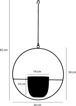 Mica Decorations Dexter Bloempot Hangend - L34 X B14 X H65 Cm - Zwart -Tuinen Speciaal Winkel 863x1200