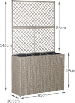 Casaria Polyrattan Bloembak – 3 Bakken Klimophek - Crème -Tuinen Speciaal Winkel 876x1200 3