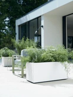 Elho Vivo Matt Finish Lang Wielen 90 - Grote Staande Plantenbak Voor Binnen & Buiten - Gemaakt Van Gereycled Plastic - L 39 X W 88 X H 41 Cm - Wit -Tuinen Speciaal Winkel 900x1200 41